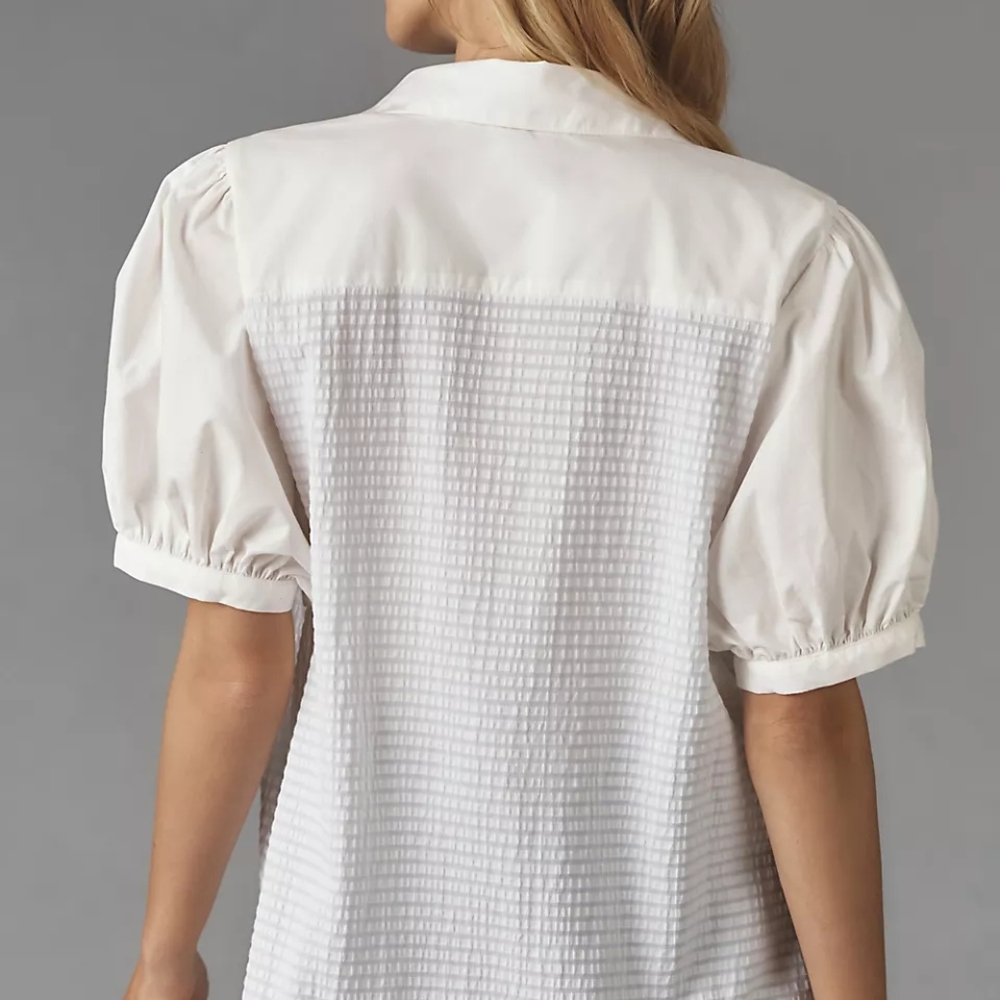 Maeve Puff-Sleeve Sea Breeze Top Size XS NWT - Picture 3 of 8